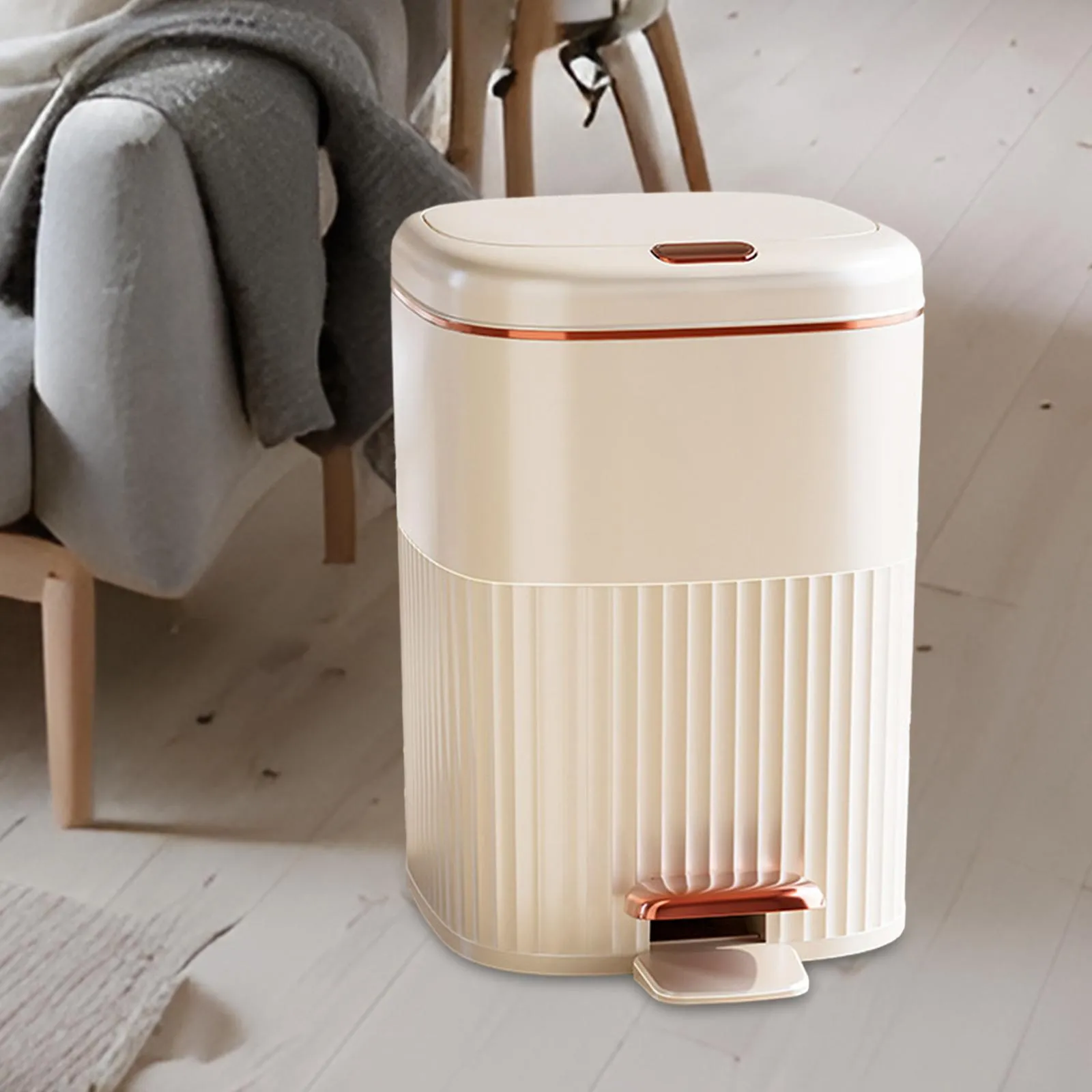 Step Trash Can with Lids Simple Foot Pedal Garbage Bin Garbage Container Bin for Study Toilet Entryway Laundry Room Home