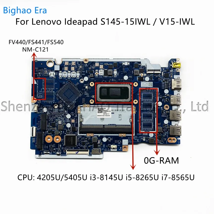 Upgraded Lenovo Ideapad S145-15IWL V15-IWL Laptop Motherboard w/Intel i3/i5  CPU, 4GB DDR4 RAM, FV440 FS441 FS540 NM-C121, 5B20S41727