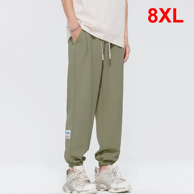 Pantalon masculin 8xl pantalon jogger masculin masculin couleurs de couleur de couleur solide décontractée pantalon de taille plus taille