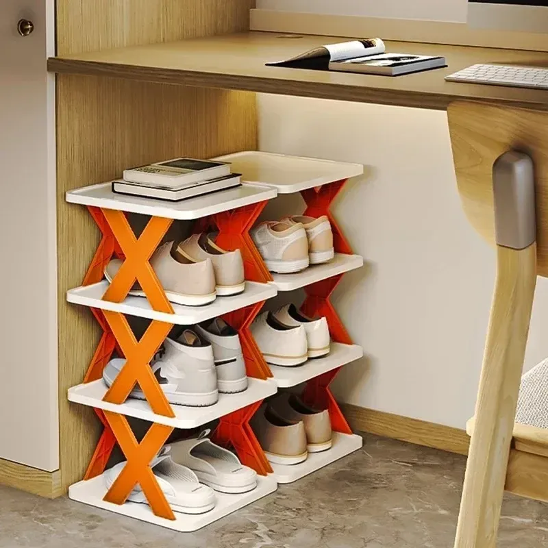 Gabinetes de puerta de color gabinete a juego de almacenamiento organizador plegable de calzado que ahorran espacio capas de zapatos 2-9 zapatos simples estantes de zapatos estantes
