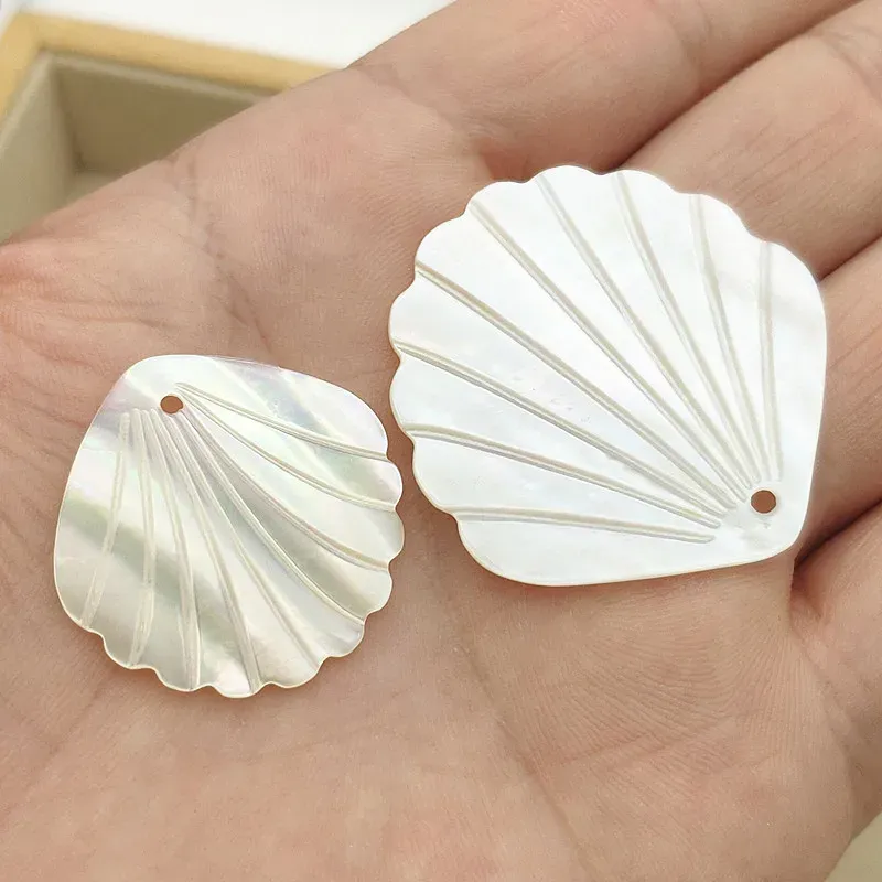 Ny ankomst! 50st Natural Shell Pendants Sector Shape Charm för handgjorda halsband/örhängen DIY -delar, smycken Fyndkomponenter