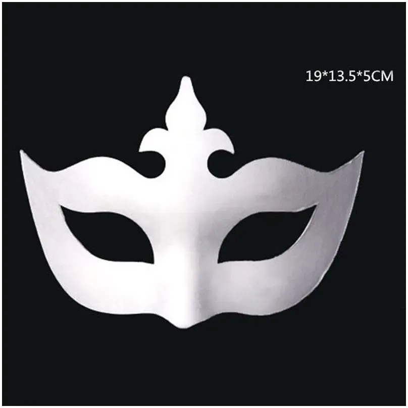 White Unpainted Face Plain/Blank Paper Pulp Mask DIY Dancing Christmas Halloween Party Masquerade Mask ZA4617