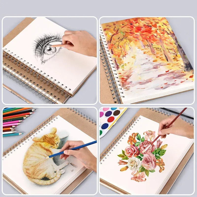 ♡メモ カード デザペ♡ DHgate.com:Kraft Paper Sketchbook, 160GSM Hardcover Spiral