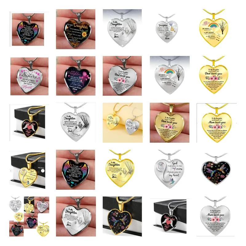 Colliers de pendentif pendentifs bijoux diamant pêche coeur de la fête des mères cadeaux Famille fille sœur Collier Collier Drop Livraison 2021 OTNSJ