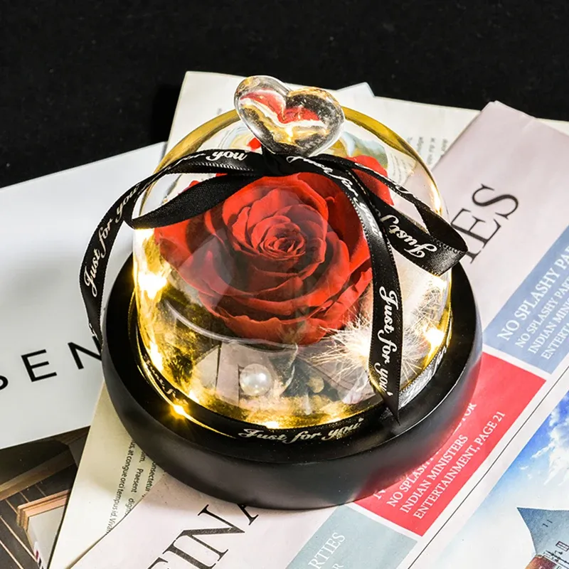Save Big on Bulk Eternal Rose Gift Glass Love Roses: Preserved Flower In  Glass Dome With LED Light Eternal Rose Gift For Her Best Deals on DHgate