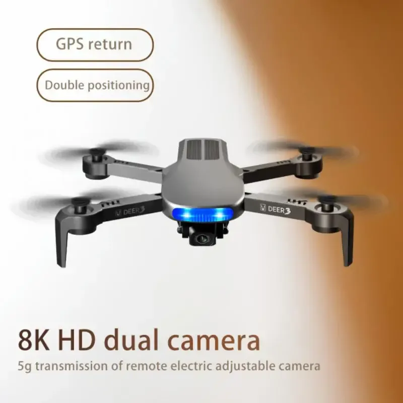Drones New Lu3 GPS Drone 8K Dual HD Camera Camerie sans balais de moteur quadcoptère Profession Aérienne Photographie pliable Hélicoptère RC Drones Toys