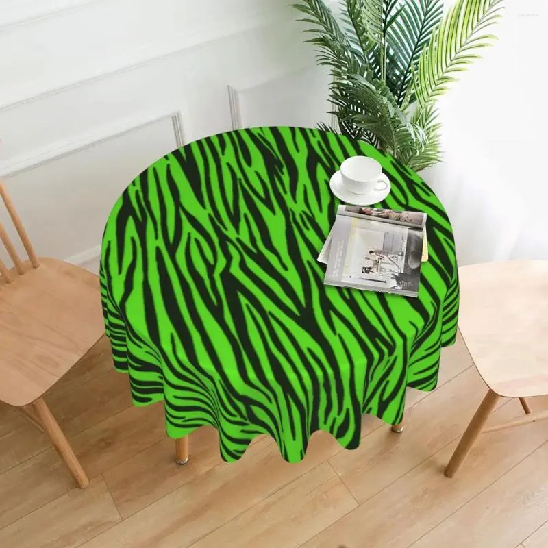 Tafle doek groen zebrastrepen tafelkleed dierenprint buitenronde omslag grappig op maat voor bruiloft verjaardagsfeestje