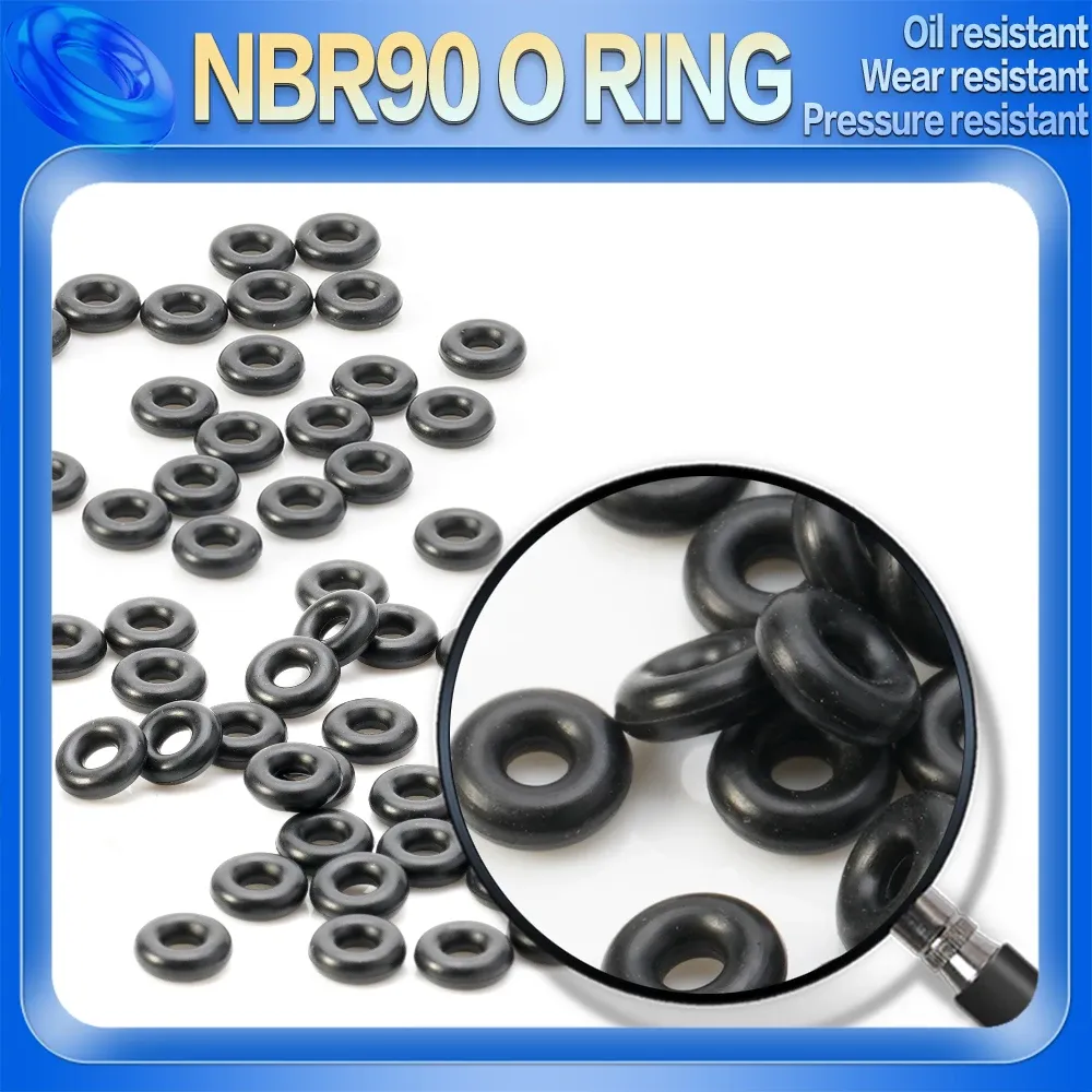 100pcs/lot nbr90 резиновый черный NBR CS 1,5 мм ID 1/1,5/2/2,3/2,5/2,6/3/3,5/4/4,5/5/5,3 мм o Кольцевая прокладка.