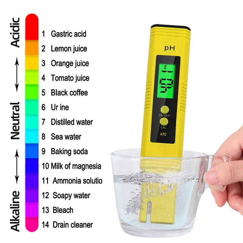 PH METER DIGITAL PH TESTER TESTERS DE QUALITÉ DE L'EAU ACIDIA