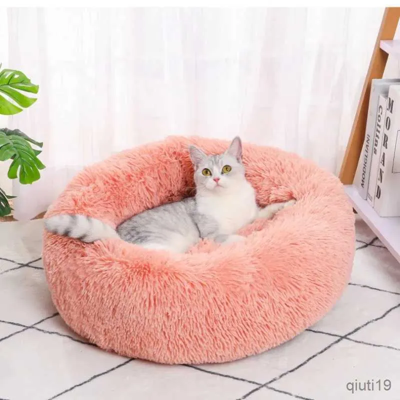 Kattbäddar möbler kudde husdjur produkttillbehör säng super mjuk hund säng plysch kattmatta hund sängar för stora hundar labradorer hus rund