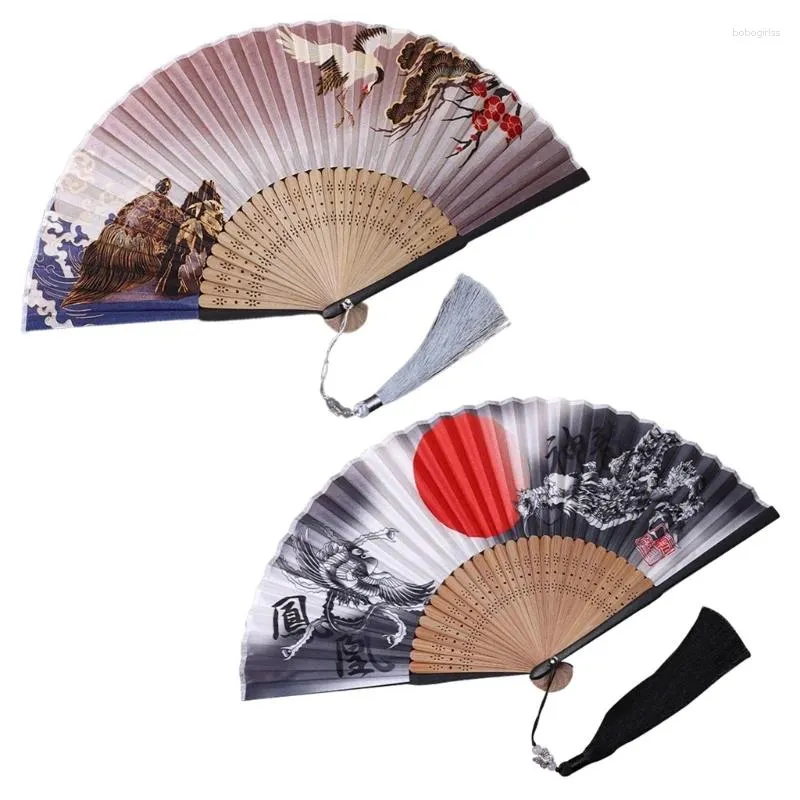 Dekorativa figurer Vintage Folding Fan Chinese Japanese Bamboo Hand Fans For Women Girls Performances Dance Decorations Music Festival