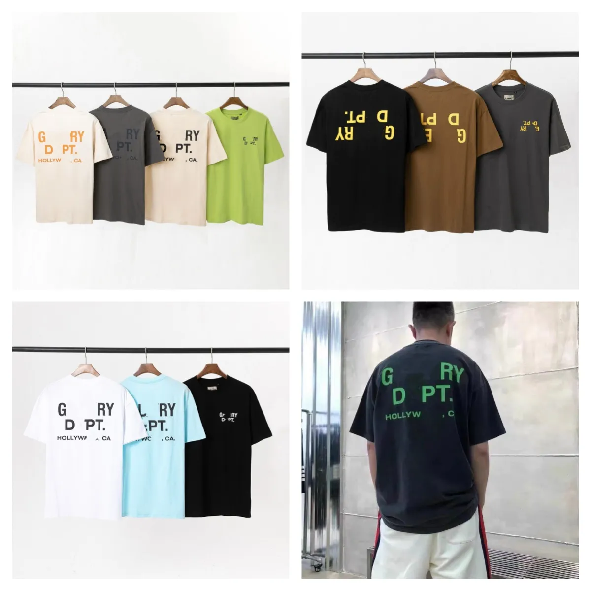 Herren T-Shirts Männer T-Shirt Designer T-Shirt Baumwollgallarys Hemd Top Damen Grafik Tee Luxus T-Shirt Oversize Slim Trockenfit Black White Short Sleeve Letter Man Kleidung