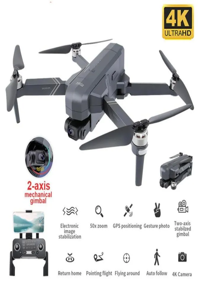 SJRC F11 Pro RC Drone avec appareil photo 4k 2axis Gimbal Brushless 5G WiFi FPV GPS Waypoint Flight 1500m 26mins Time de vol Quadcoptère Y2282399