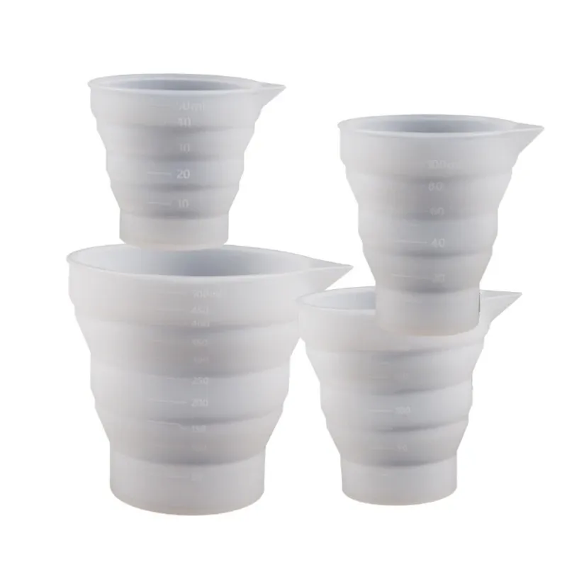 DIY Tool Container Measuring Cup Resin Molds Gypsum Epoxy Resin Casting Tool Mixing Cup Silicone Folding Cup Mold