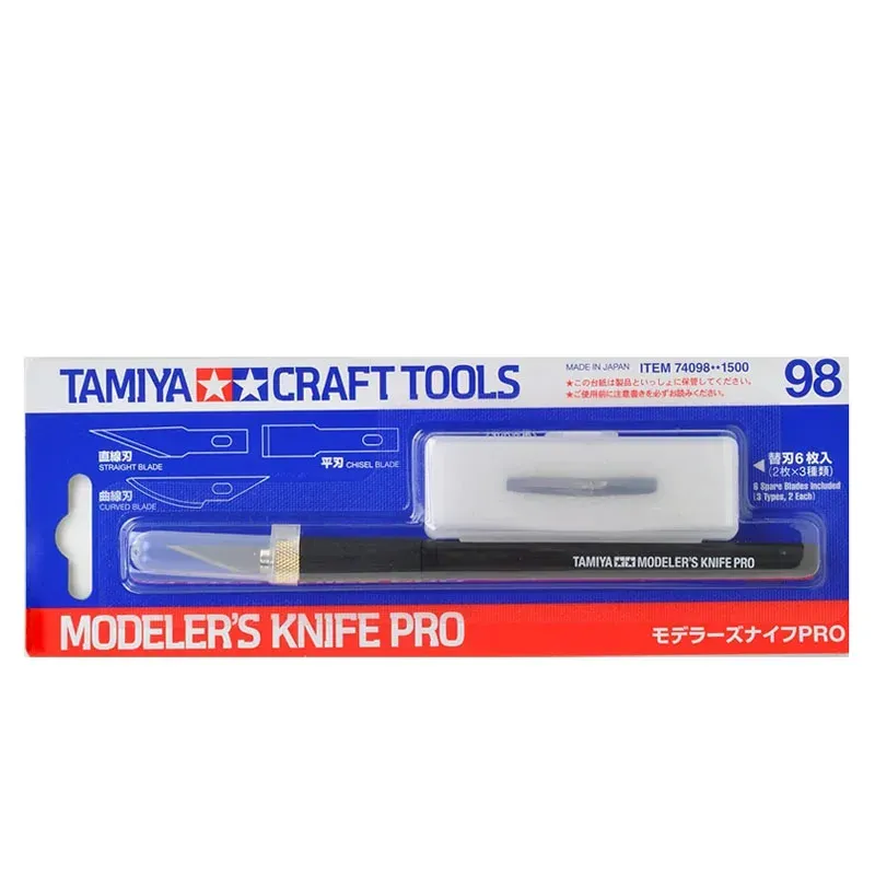 Tamiya 74098 Modeler's Knife Pro outils Craft Tools Pencndife With 3 Types Blades Scarving Pen Couteaux Modèle en plastique Modèle