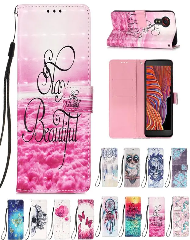 PU Leather Phone Cases for Samsung Galaxy S21 FE ULTRA PLUS Xcover 5 S20 lite S7 S8 S9 S10 S10e edge 3D painted pattern card slots4421266