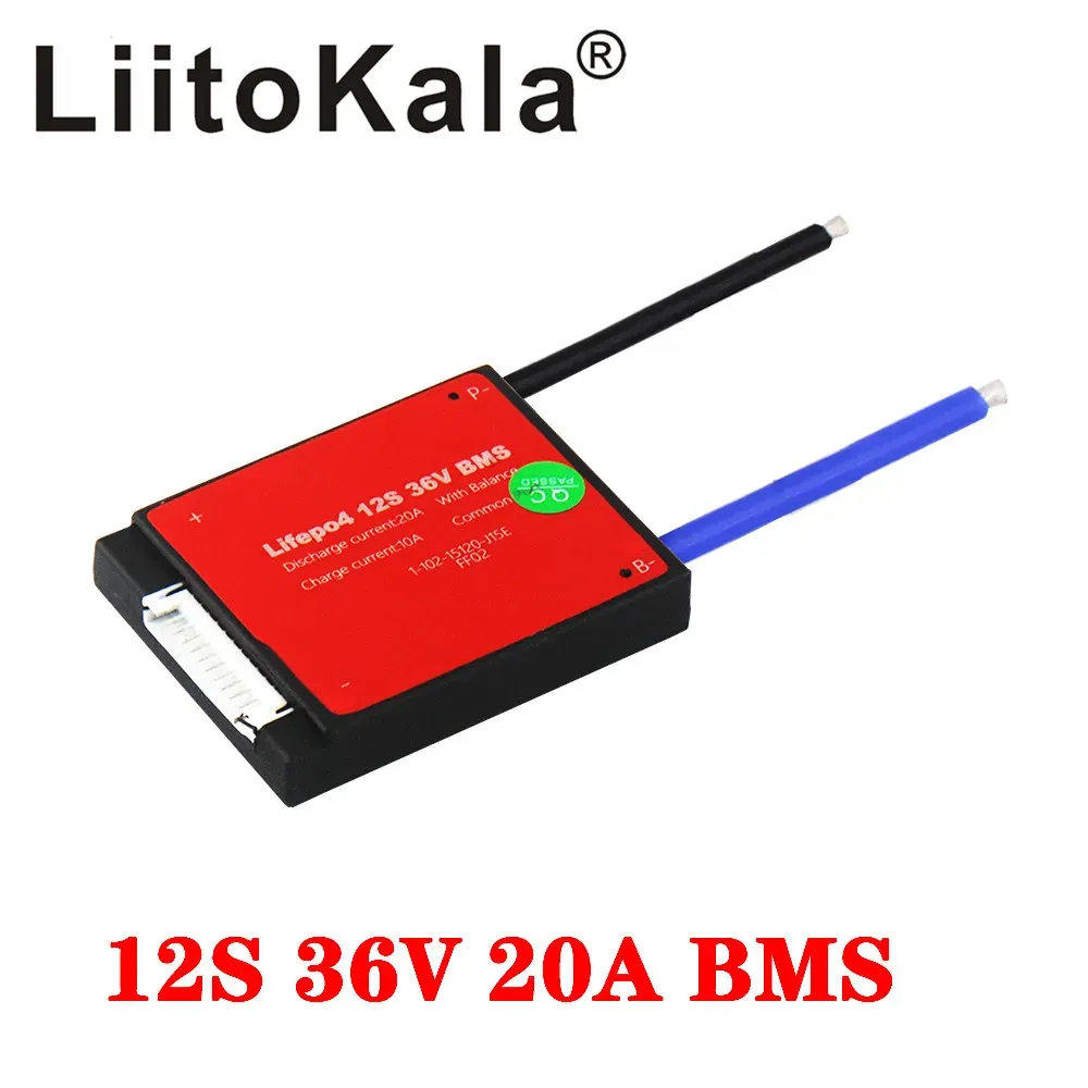 Liitokala 12s 36V 20A wasserdichte BMS LIFEPO4 Batterie 3,2 V 18650 32700 Batterie geschützter Lithium -Akku geschützt