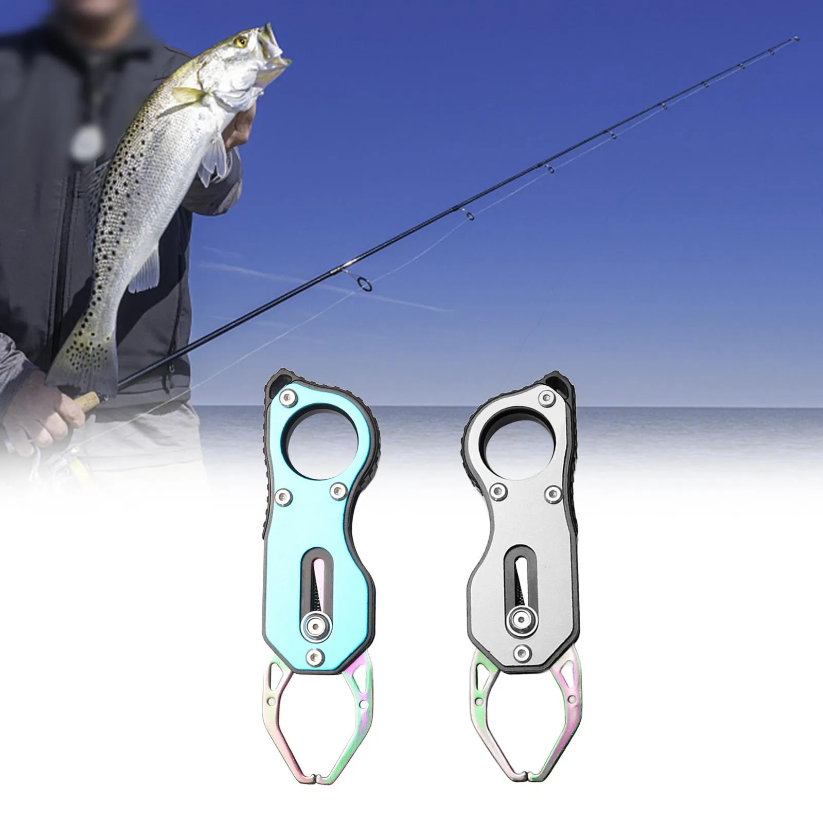 Fish Gripper for Fishing with Fishing Lanyard Hook Clamp Fish Lip Grabber