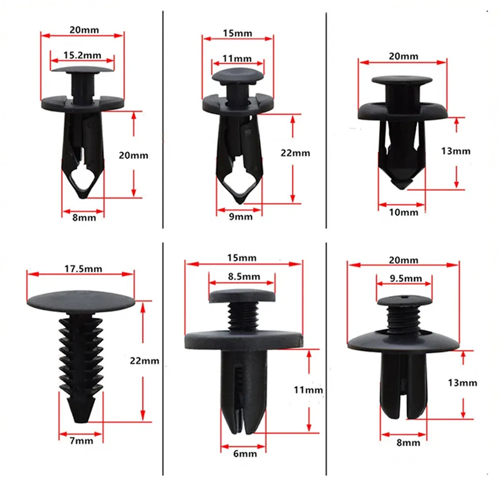 thumbnail image 2 of 100pc Universal Push Type Retainer Clips For Toyota Lexus – Bumper Fender Trim Rivets 2 of 3