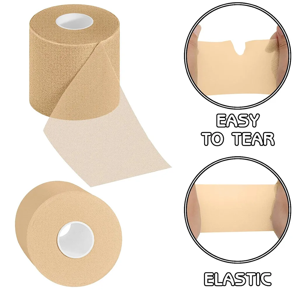 4-Rolls Athletic Pre Bandage Wrap Tape, Foam Underwrap Athletic Tape, Sports Pre wrap Athletic Tape for Hair Ankle Wrists Knees