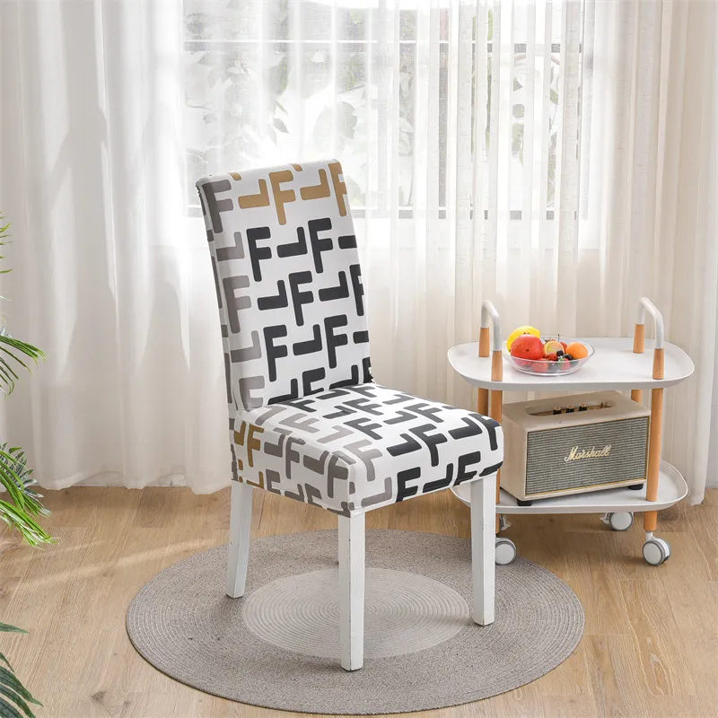1PC Geometryczne krzesło do jadalni okładka na rozciąganie miejsc siedzących do domu hotel bankietowy salon spandeksowy elastyczne krzesło kase