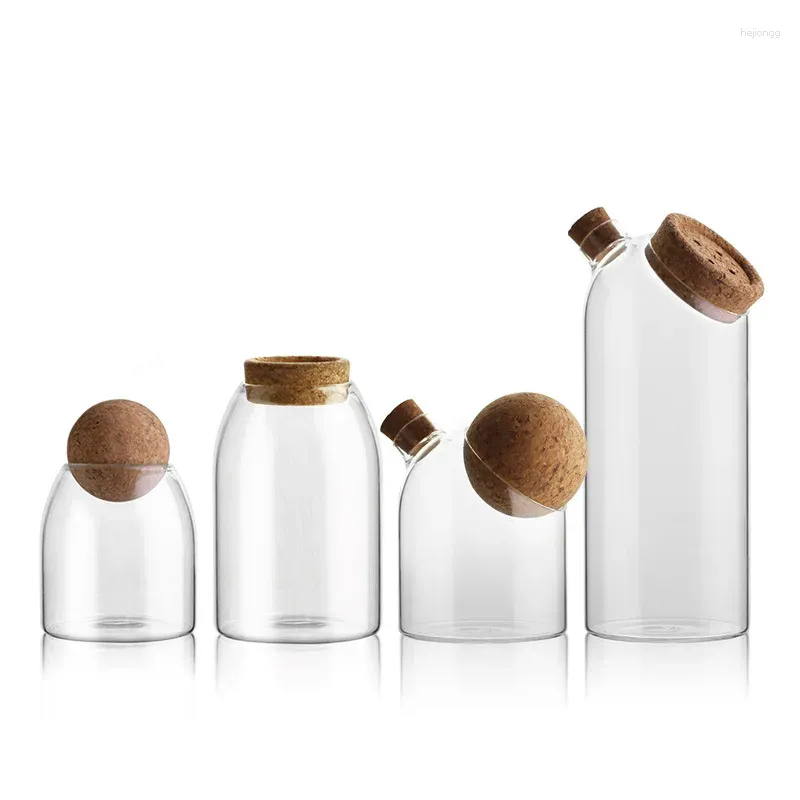 収納ボトル透明ガラス調味料ティーポットタンクホームデコレーションフードコンテナキッチンツールジャー付きボトル