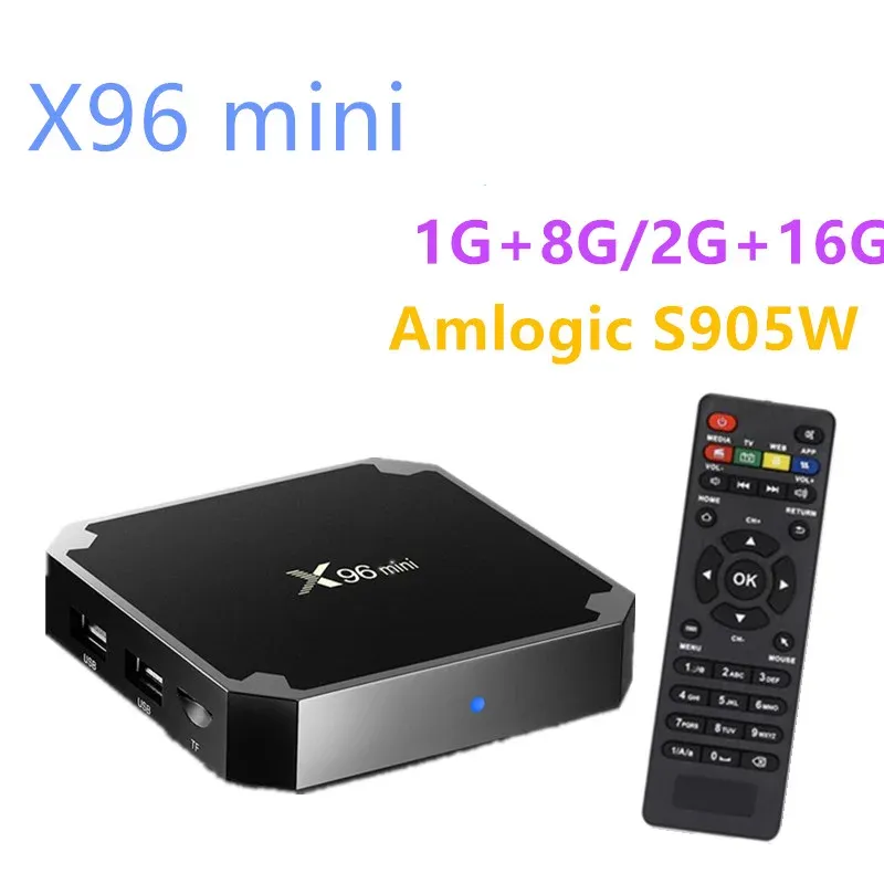 Box X96 Mini Android 9.0 TV Box 1G+8G/2G+16G AMLOGIC S905W Квартовая поддержка 4K Media Player 2.4G WiFi Android TV Box Smart TV Box
