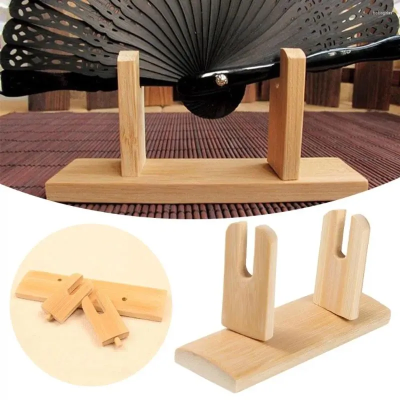 Piatti decorativi Visualizzano supporto in stile cinese Legno a mano in legno/seta/carta/pizzo stand ventilatore basare decorazione per la casa