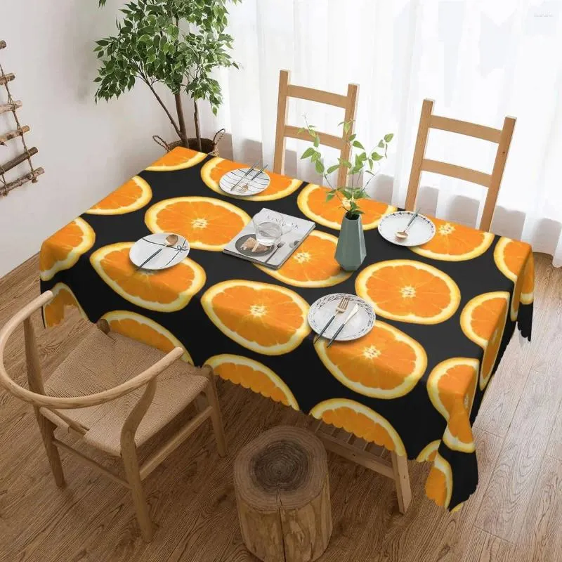 Table de table en tissu oranges tranches