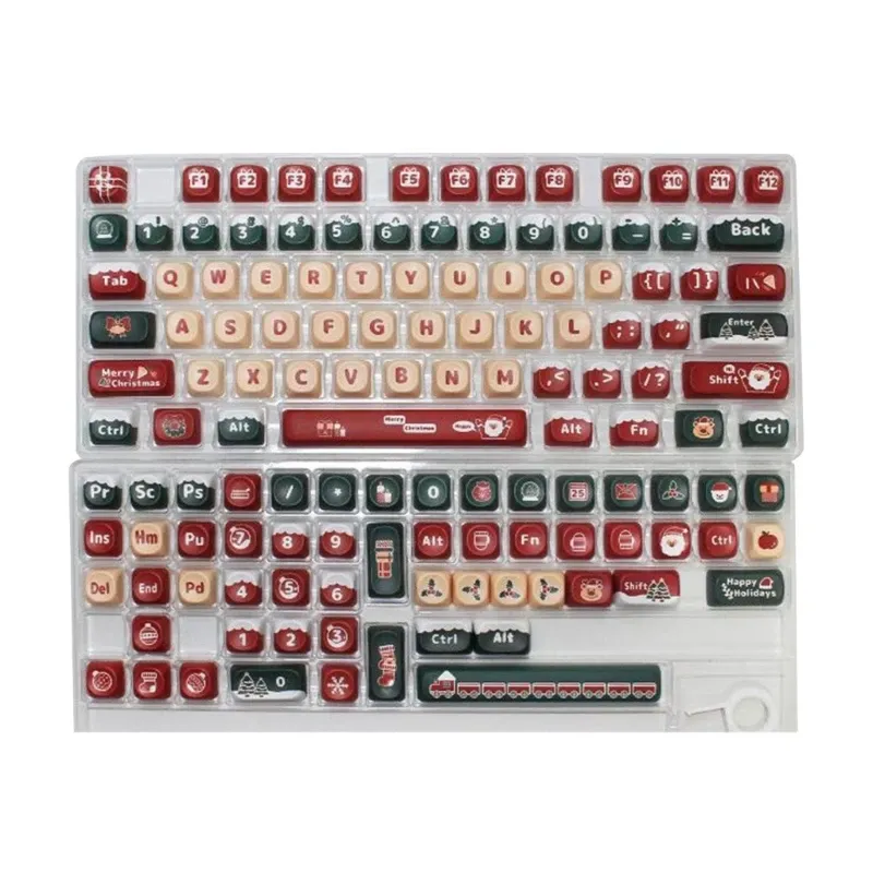 Accessoires Keycaps personnalisables Keyycaps de thème de Noël pour 98 100 104 SPÉRIEUR DE CLAVIER MÉCANIQUE