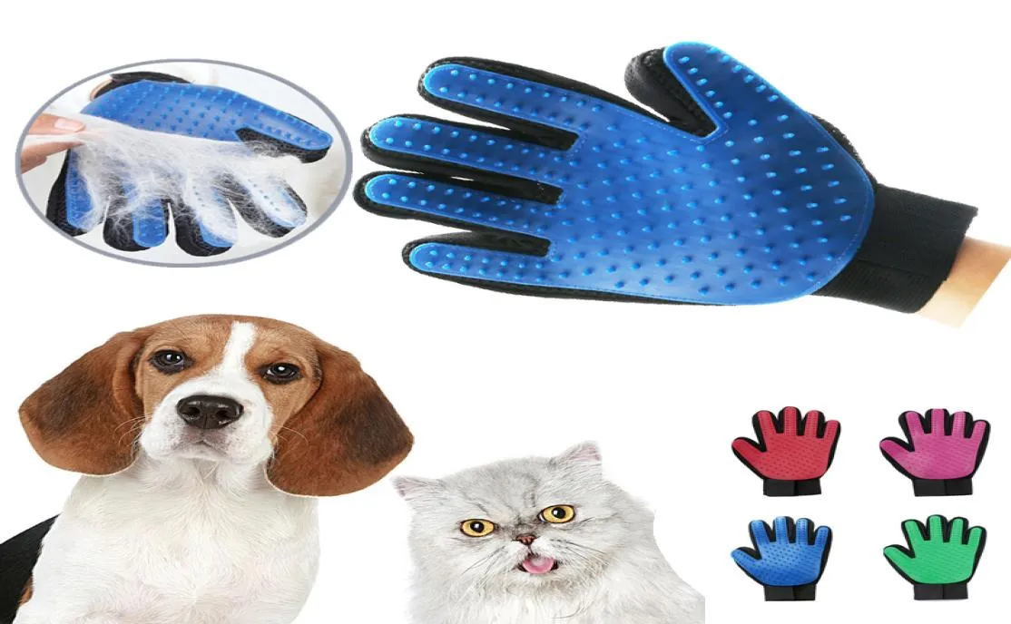 PET HAIR GLOVE COMP PET Dog Cat Grooming Glove Deshedding Relip Left Hand Hair Removal Brush تعزيز الدورة الدموية 5559046