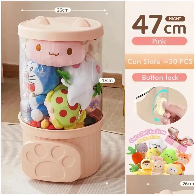 Storage Boxes Bins Doll Bucket Transparent Moistureproof Tube For Childrens P Toys Organizer Home Organization And 240125 Drop Del Dhnxj