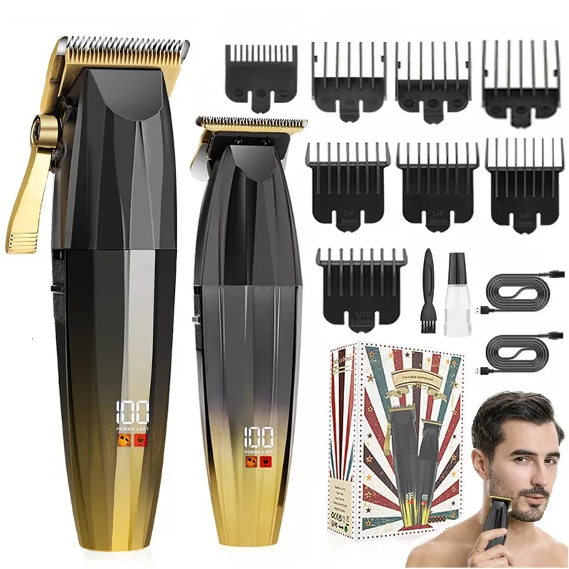 Hair Clipper And Trimmer Set Rechargeable Barber Salon Household Beard Shaver Cordless Cutting Kit 240408