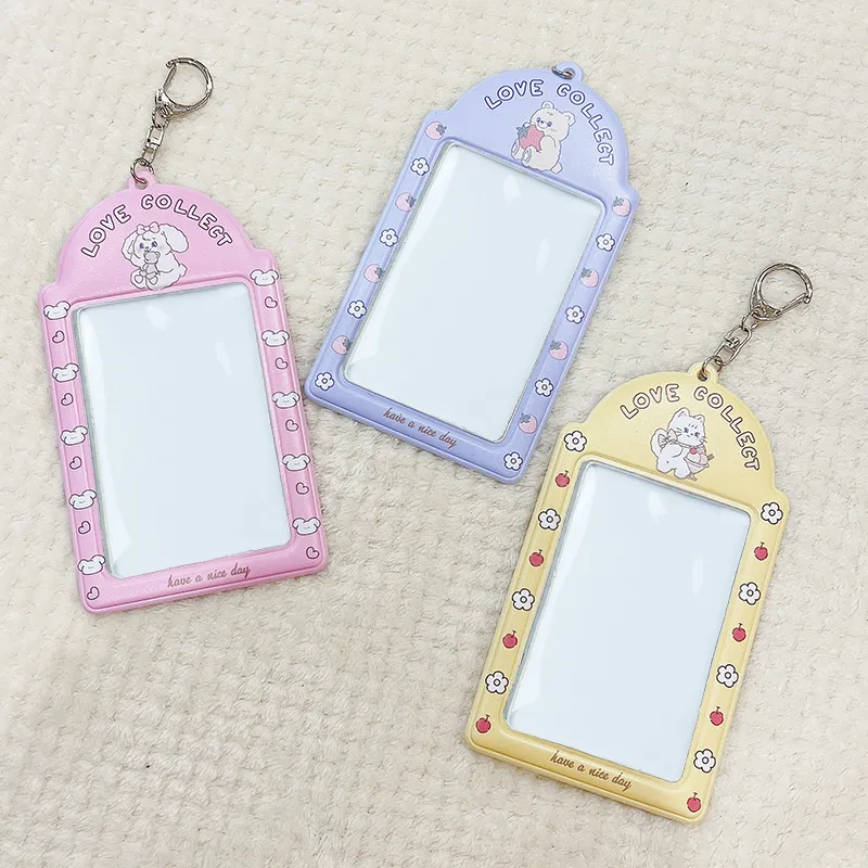 Cute Photocard Holder Keychain For Kpop Photo Cards | Clear Vinyl PC Holder For Kpop Fans