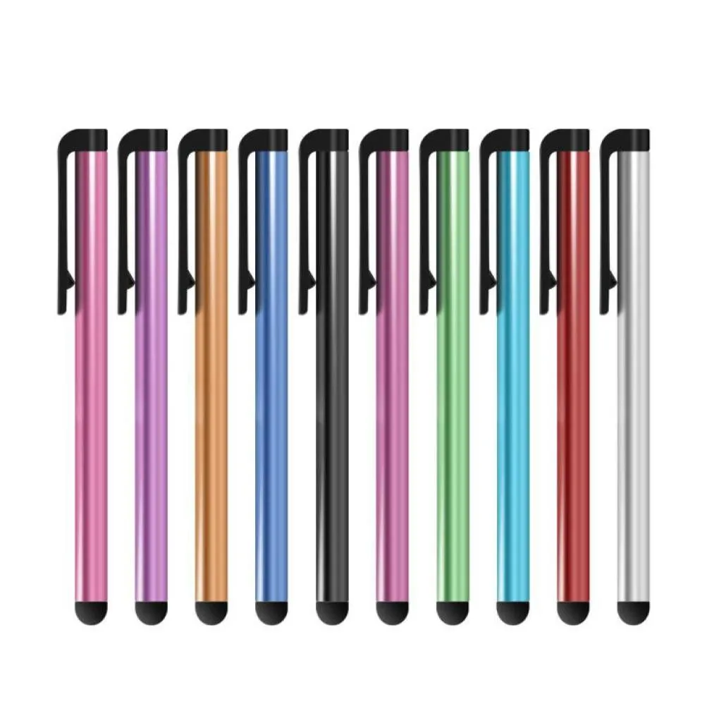 Whole 500PCSLOT Universal Capacitive Stylus Pen for Iphone5 5S 6 6s 7 7plus Touch Pen for Cell Phone For Tablet Different Col9488703