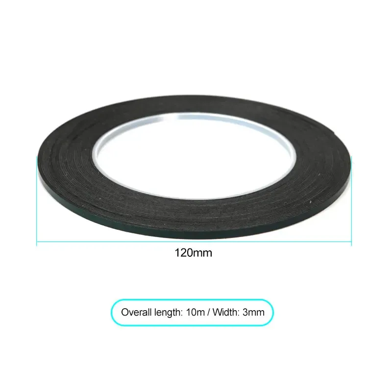 2-5mm 10m Black Black Forte Fita Roll para iPad Tablet LCD Touch Glass Cover Repair cola lateral dupla para Samsung