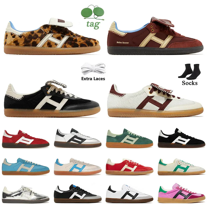 2024 Handbal Spezial Designer Casual schoenen Wales Bonner Pony Leopard Brown Silver Vegan Wit Zwart Pink Sporty Rich Green Dames SPEZIALS SNEAKERS Trainers