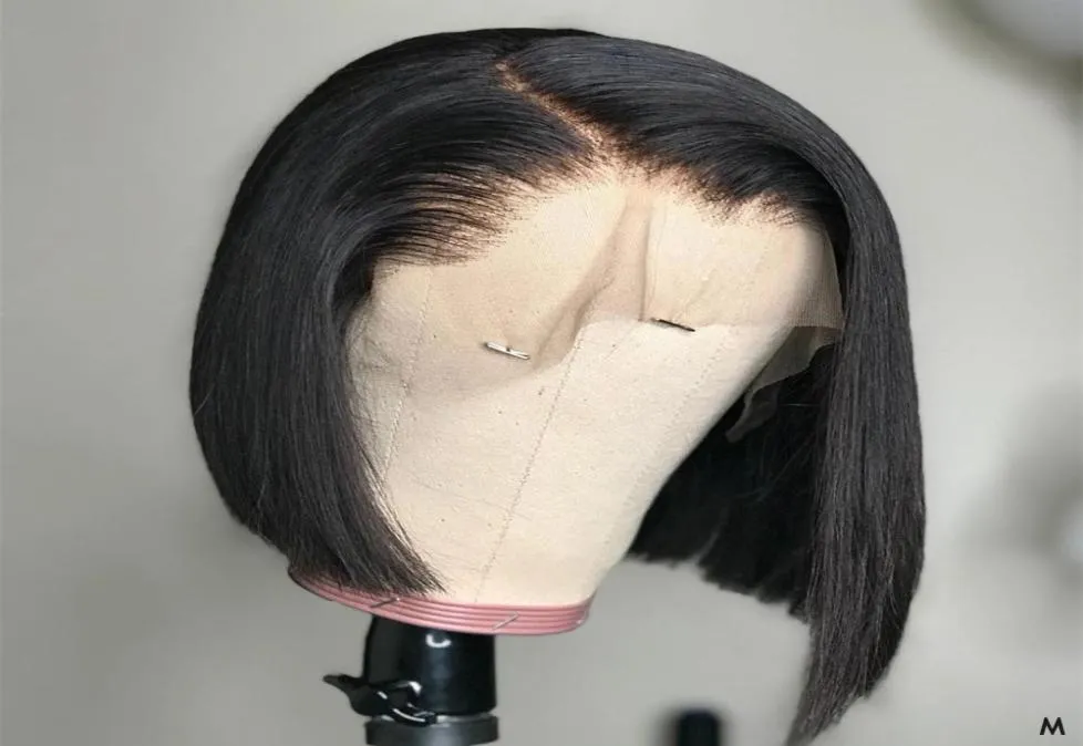 Short Lace Front Human Hair Wigs Bob Wig For Black Women Brazilian Natural Straight Afro Swiss Lace Frontal Wig Pre Plucked8902256