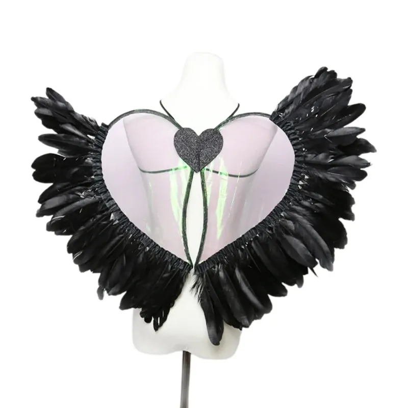 Angel Wing Heart Fairy Wings Halloween Christmas Masquerade Carnival-Cosplay Costume Feather Devils Wing per adulti-kids