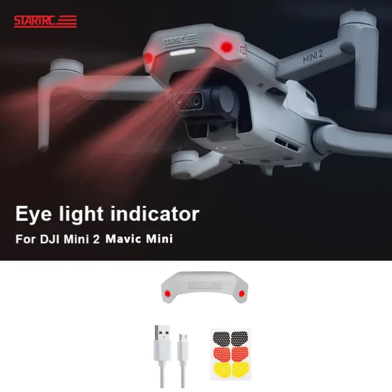 Drönare för DJI mini 2 LED -ljus natt flygande strålkastare varningslampor för dji mavic mini drönare tillbehör huvud blixt ögonljus
