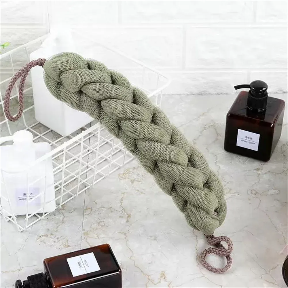 Soft Back Strap Bath Scrubber Rich bubbles Body Brush Shower Bars Mesh Puff Exfoliating Massage Bath Ball Flower Bathroom