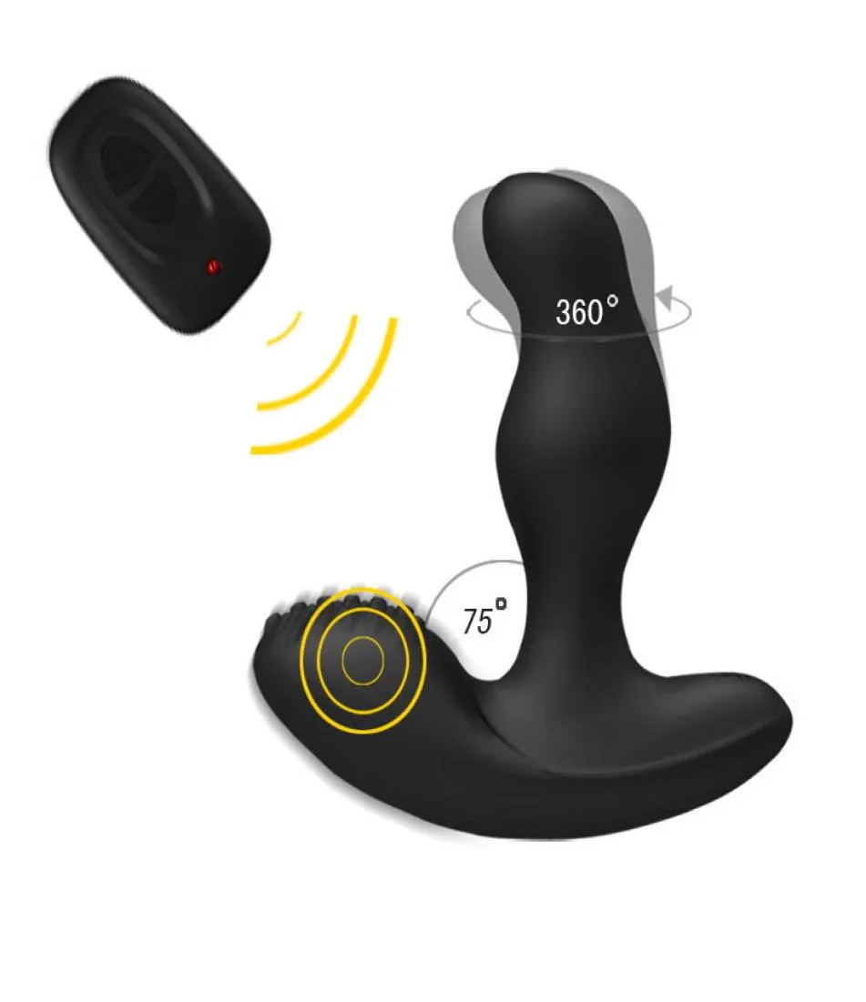 Levett Caesar USB Ricarica della prostata Massager a 360 gradi Ruota Wireless Remote Control Vibrator per uomini giocattoli sessuali anali Y7991267