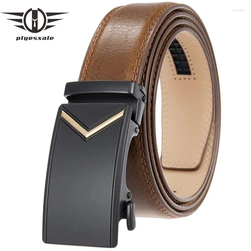 Cintos da marca Real Real Leather Mens Strap Belt Designer de luxo Black Brown Brown Business Dress for Men Top Quality B1023