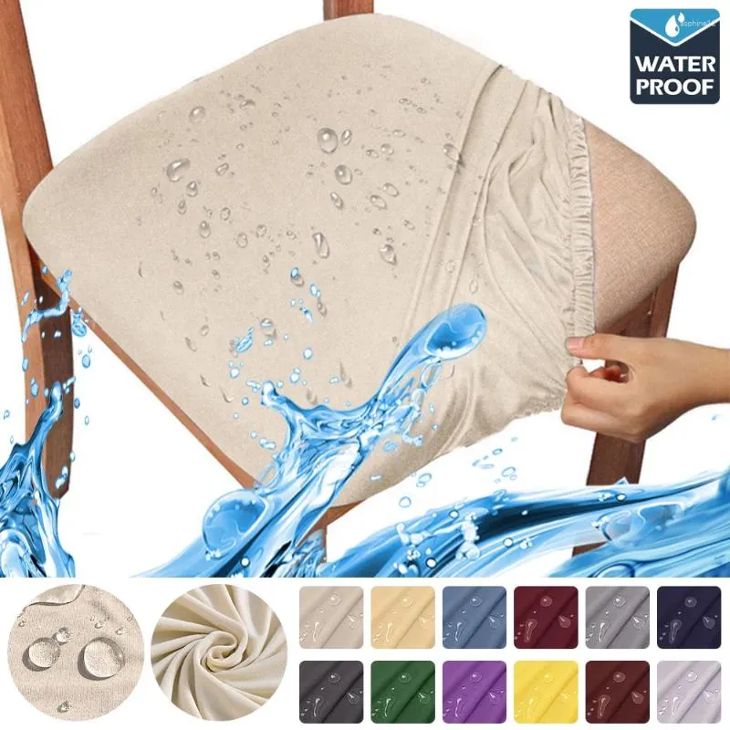 Cubiertas de silla Solid Color Water Water Cover Spandex Stretch Anti-Dirty para la cocina Banquete de boda 1pc