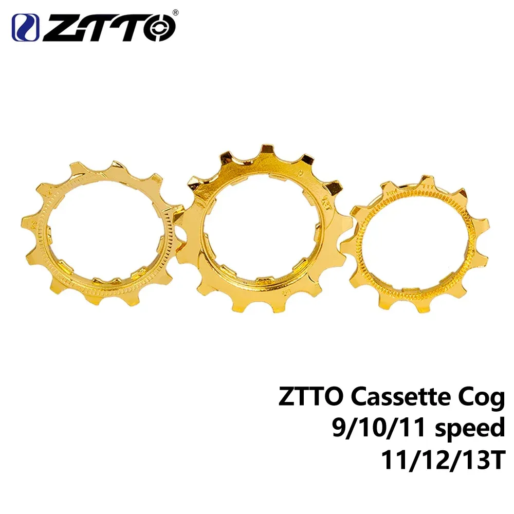 ZTTO MTB Road Bike Cassette COG 9 10 11 Velocità 11T 12T 13T Gold Spocket Cogs Sostituzione Sostituzione Pagni per biciclette in bicicletta