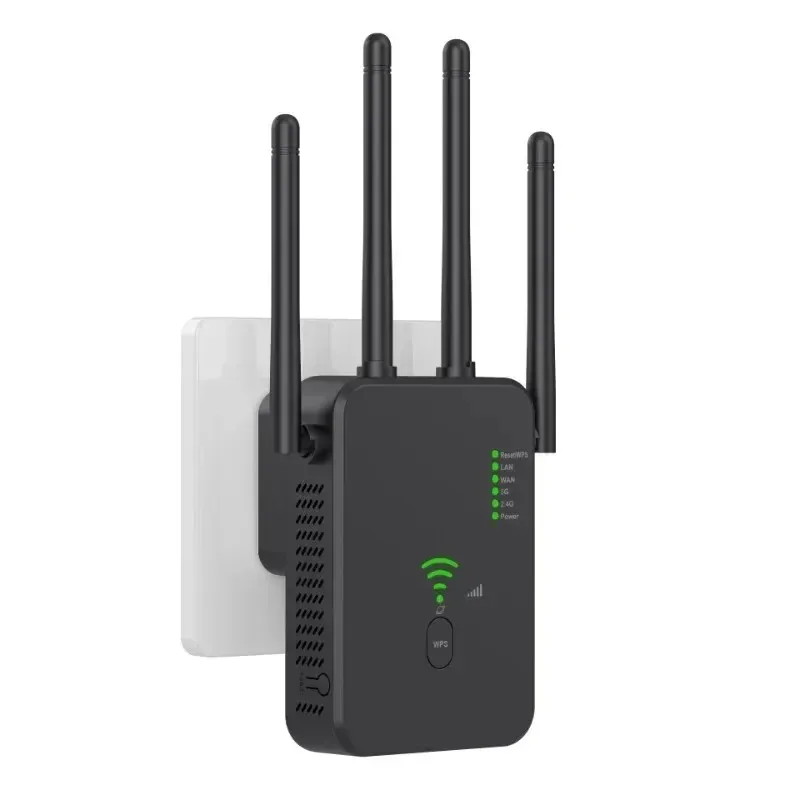 1200Mbps Kablosuz WiFi Tekrarlayıcı WiFi Sinyal Güçlendirici Çift Bant 2.4G 5G Extender 802.11ac Gigabit Amplifikatör WPS Yönlendirici