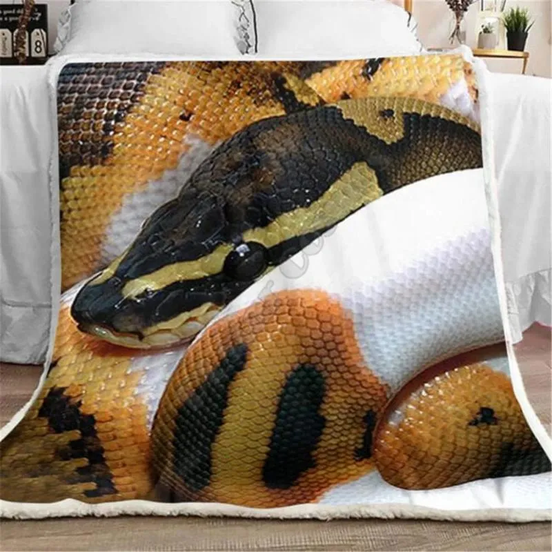 Blankets Love Ball Python Snake Reptile Blanket Printed Fleece Beds Hiking Picnic Thick Bedspread Sherpa Throw 02