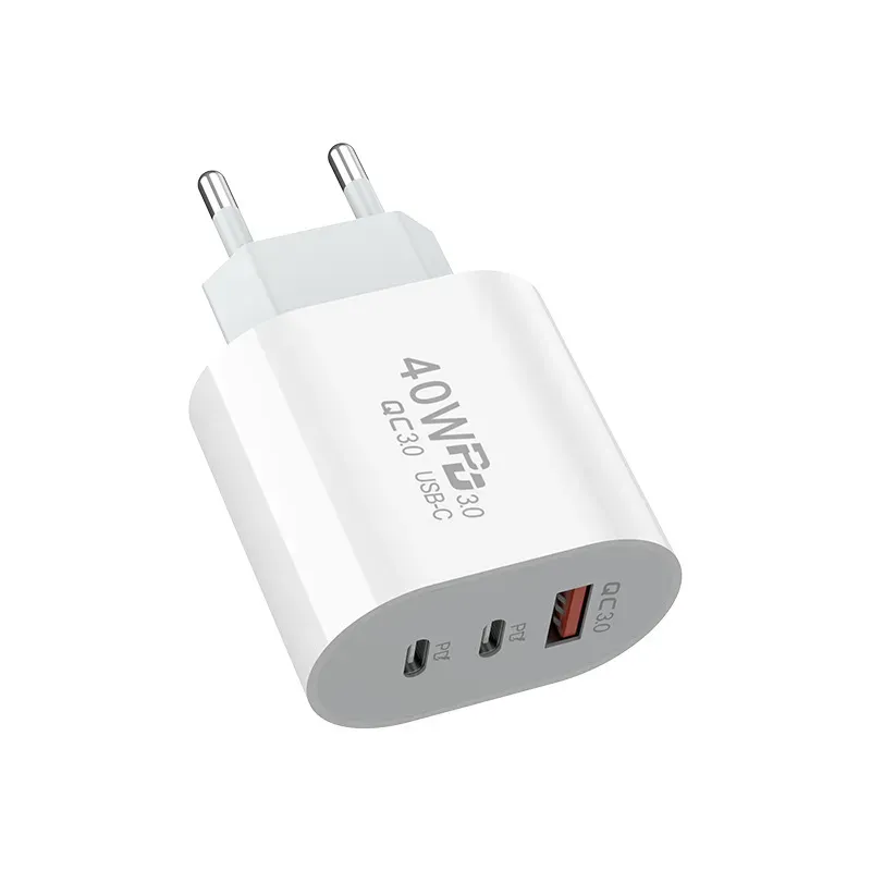 40W 3A 3 Ports Cell Phone Chargers Dual PD Type c Wall  Fast Charging Power Adapters For Samsung s20 s22 Utral Htc Xiaomi 