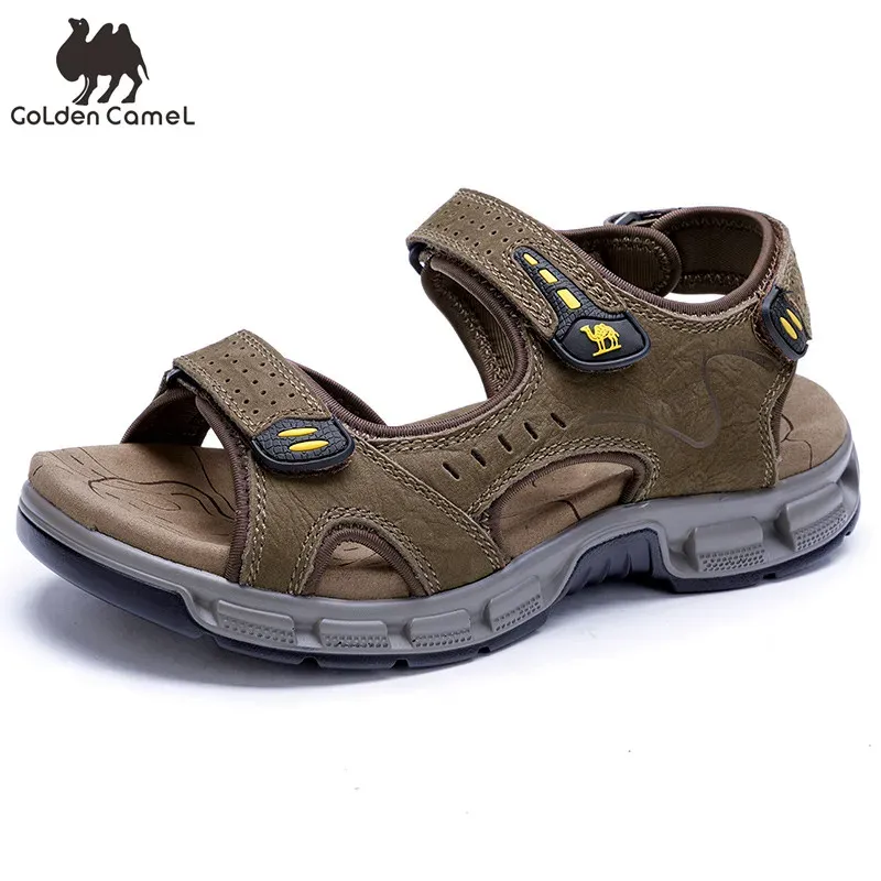 Stivali Golden Camel's Men's Sandals in pelle aperta per le scarpe da spiaggia da passeggio per uomo acqua atletica all'aperto impermeabile