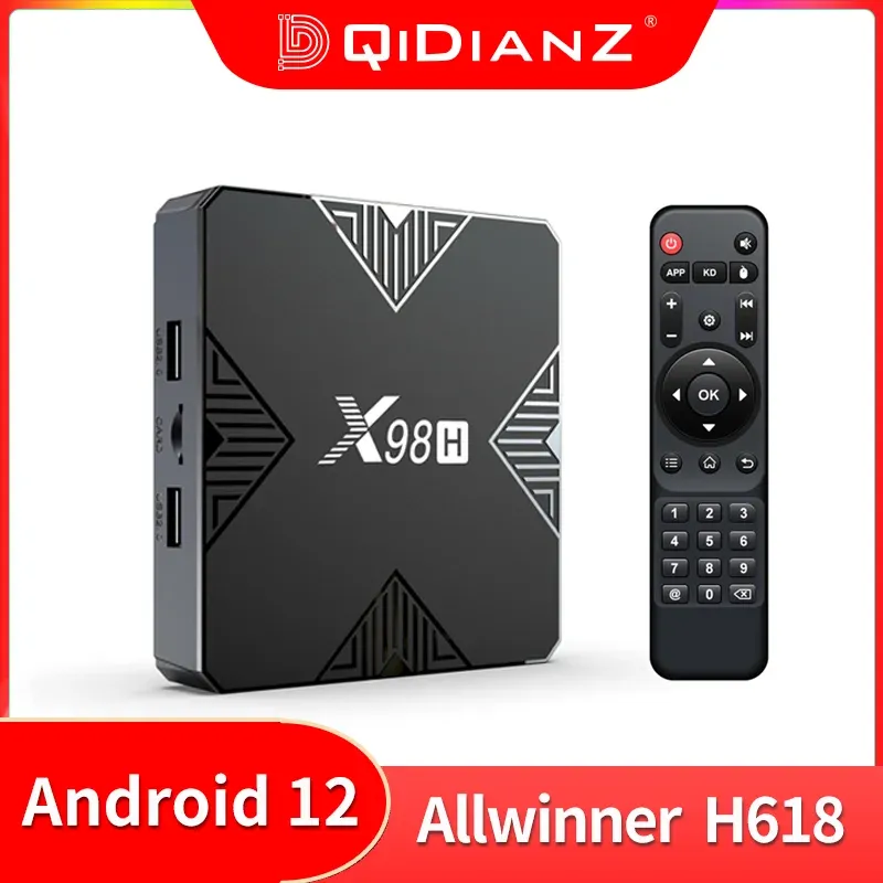 Box Smart TV Box X98H Z Systemem Android 12 Allwinner H618 BT5.0 WiFI 2,4G 5G 4K Zestaw Odtwarzacza MultimedialNego Top Box